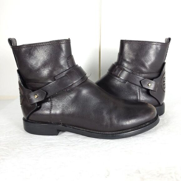 Tory Burch Women's Derby US 6M Brown Leather Flat Ankl Chelsea Bootie Boots - Picture 8 of 15